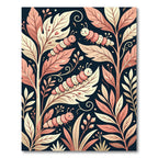 Whimsical Blush Caterpillar Floral Garden Rug