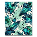 Aqua Teal Splatter Brush Stroke Rug