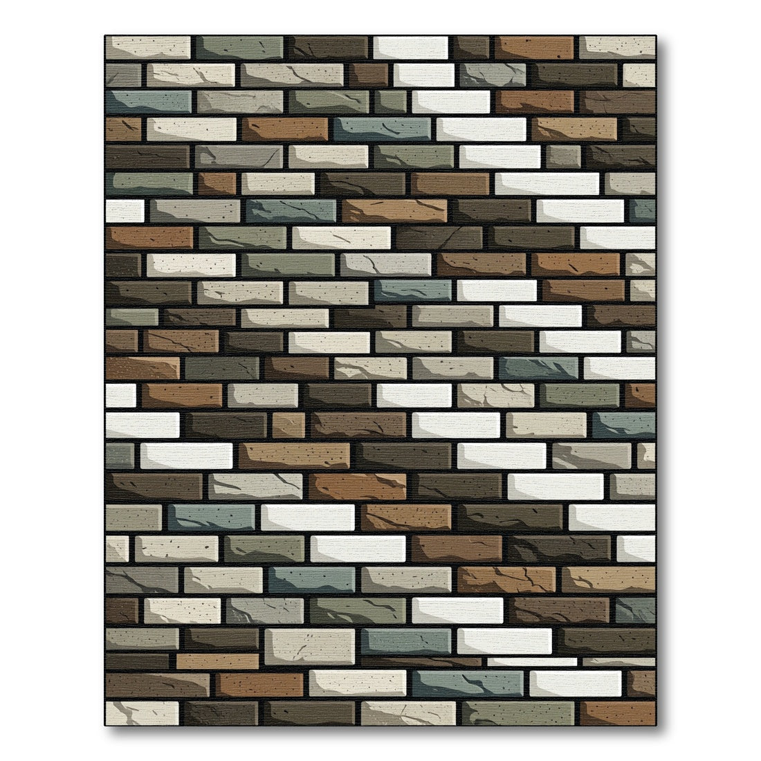 Modern Earthy Tone Brick Wall Texture Rug