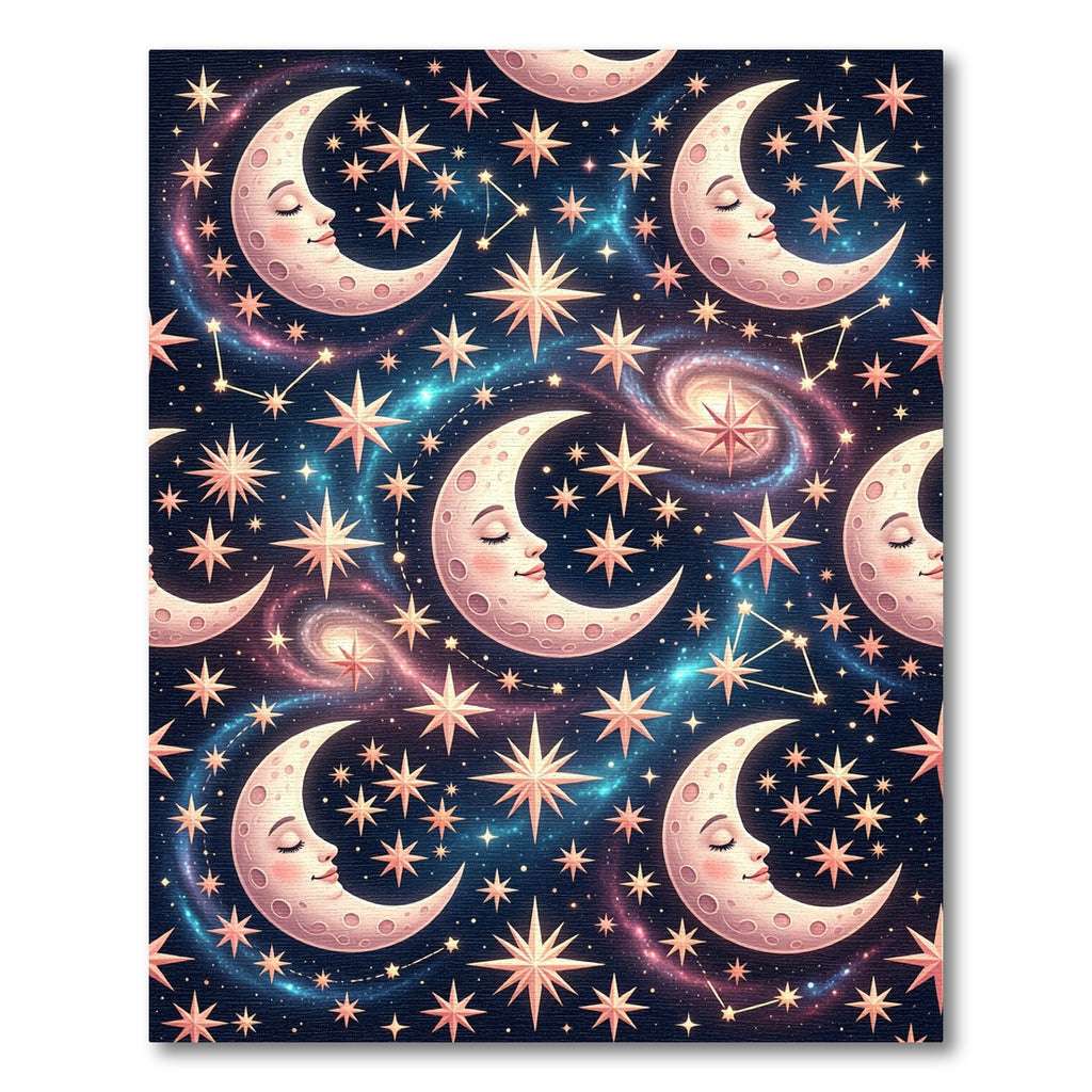 Cosmic Celestial Moon Starry Night Rug