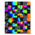 Vibrant Neon Pixelated Abstract Grid Rug