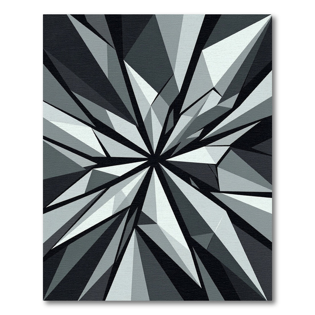 Monochrome Shattered Glass Geometric Area Rug