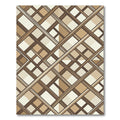 Sophisticated Beige Lattice Grid Check Rug