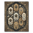 Bronze Botanical Hexagonal Gold Filigree Rug