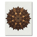 Elegant Chocolate Gold Floral Mandala Rug