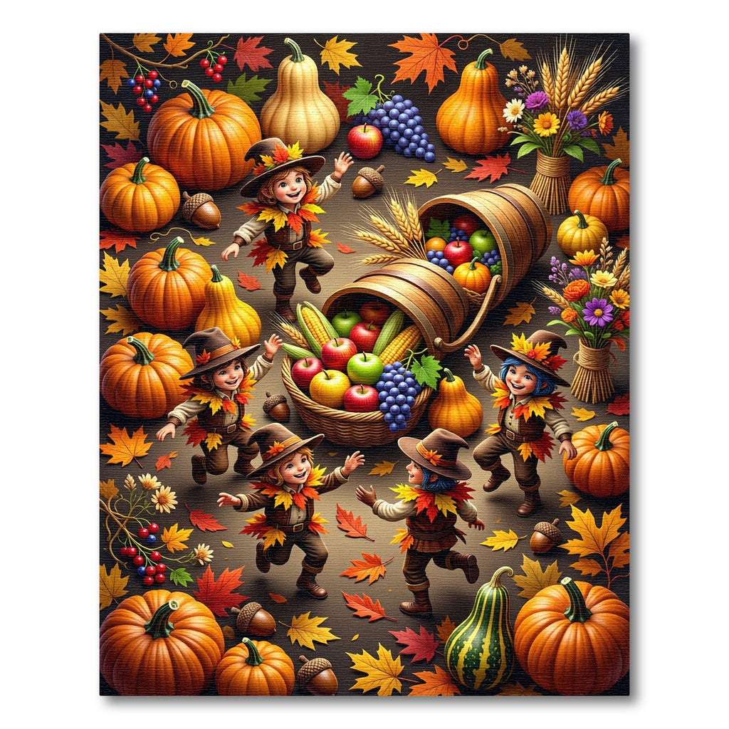 Cheerful Harvest Children Pumpkin Autumn Foliage Rug