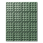 Sage Green Grid Textured Square Rug