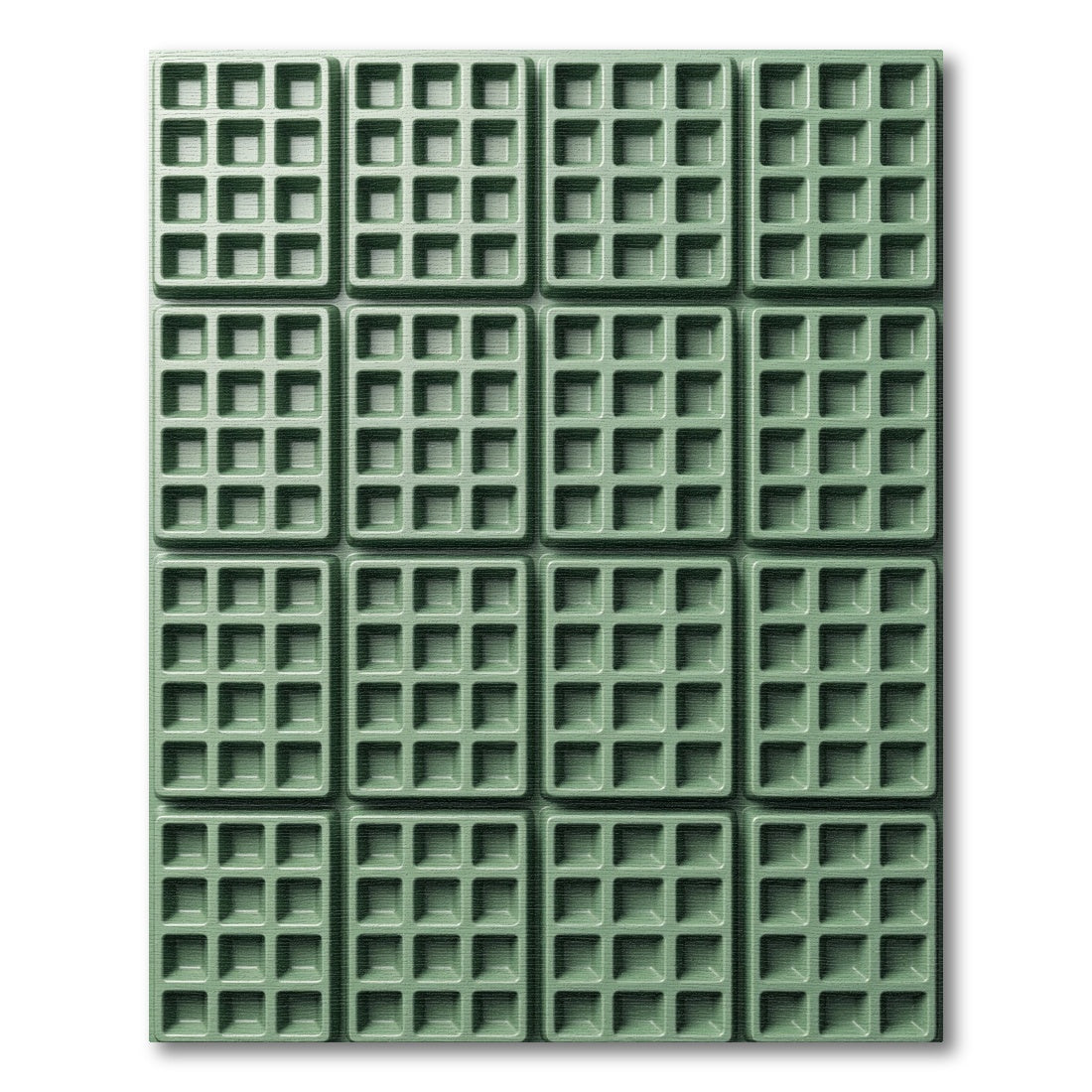 Sage Green Grid Textured Square Rug