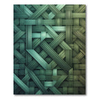 Teal Green Woven Interlocking Ribbons Rug