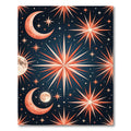 Celestial Orange Moon Starry Night Rug