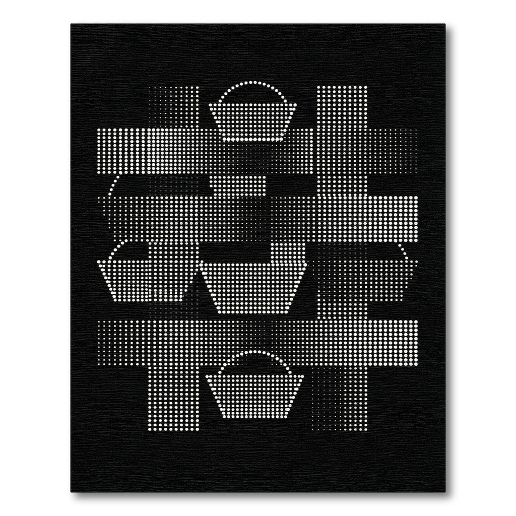 White Geometric Dot Pattern Basket Rug