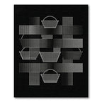White Geometric Dot Pattern Basket Rug