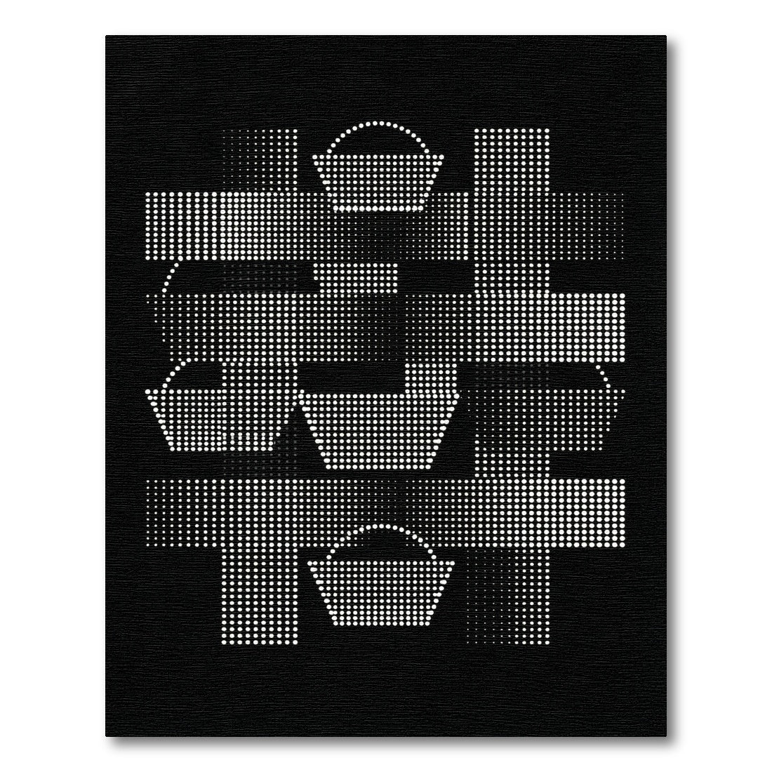 White Geometric Dot Pattern Basket Rug