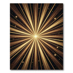 Golden Radiant Starburst Abstract Art Rug