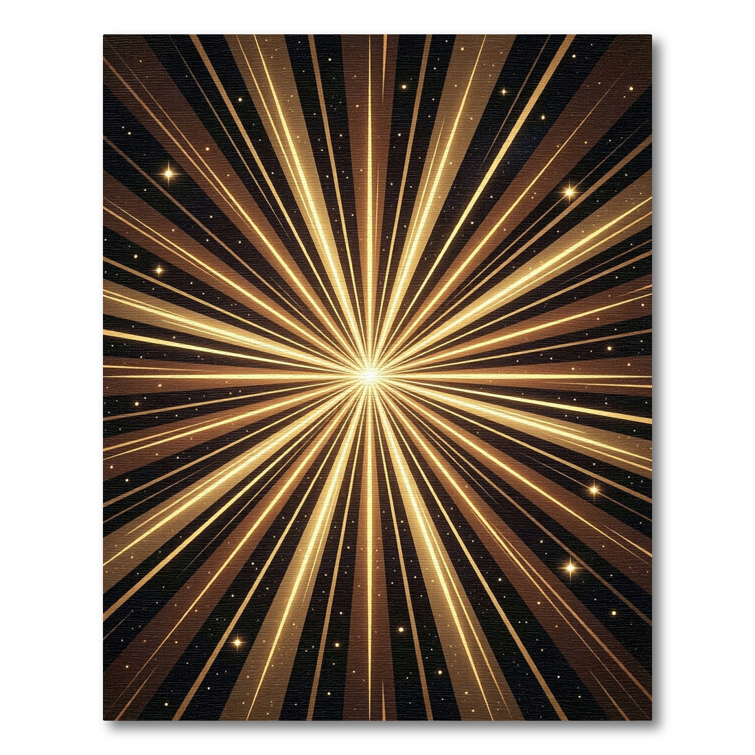 Golden Radiant Starburst Abstract Art Rug