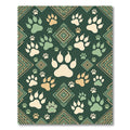Sage Green Animal Paw Diamond Rug