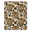 Wild Leopard Portrait Tan Swirl Rug