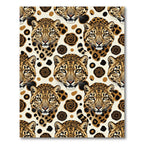 Wild Leopard Portrait Tan Swirl Rug