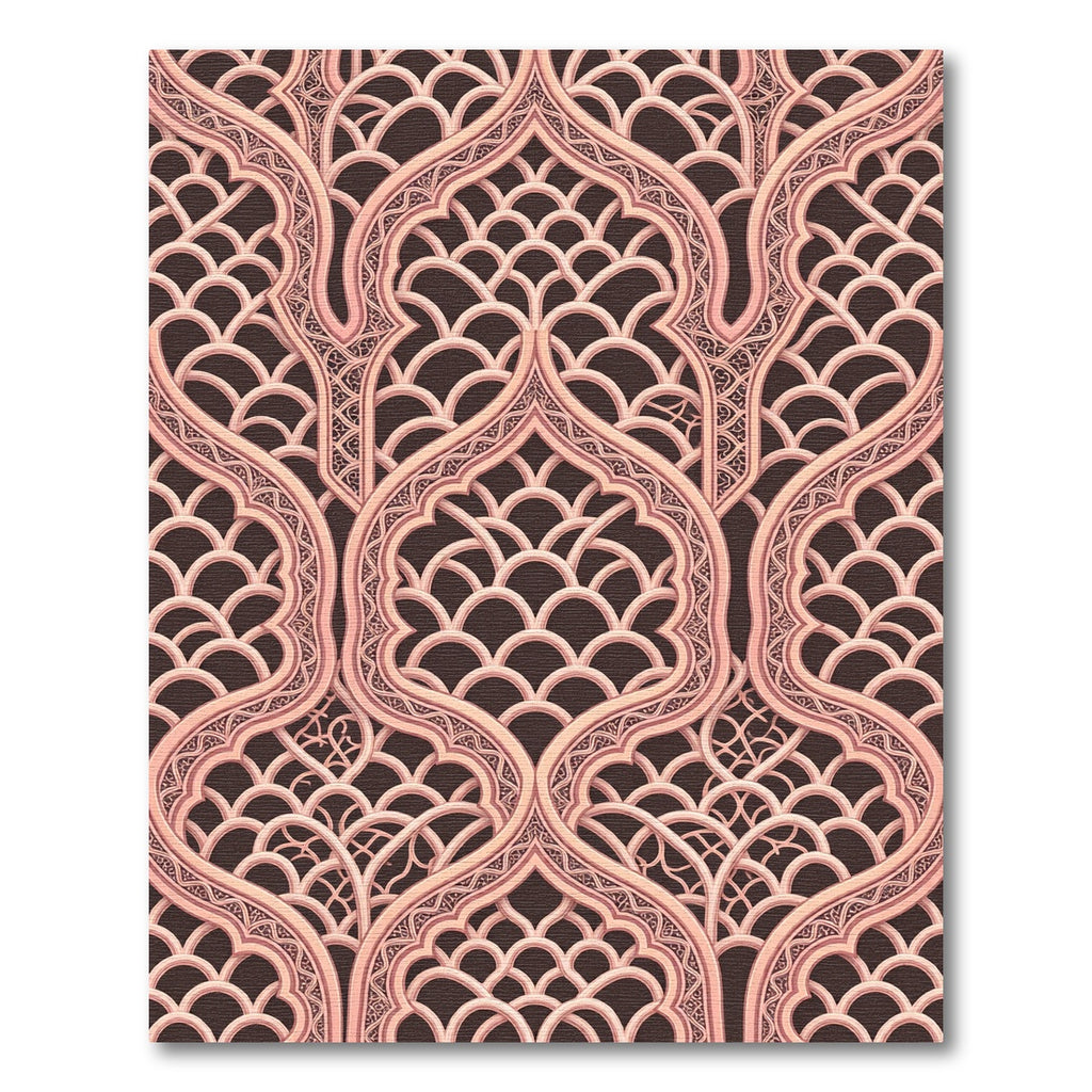 Rose Gold Lattice Arches Rug