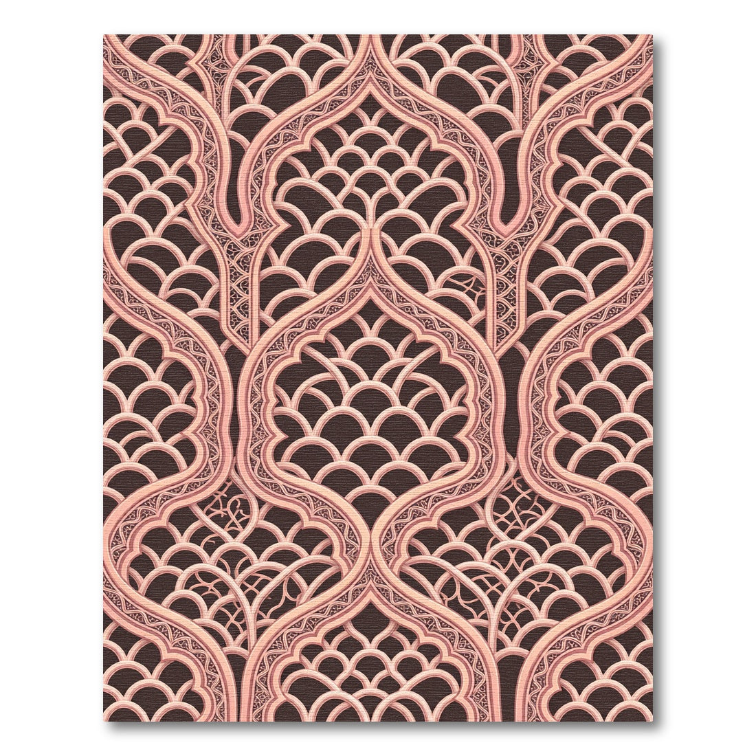 Rose Gold Lattice Arches Rug