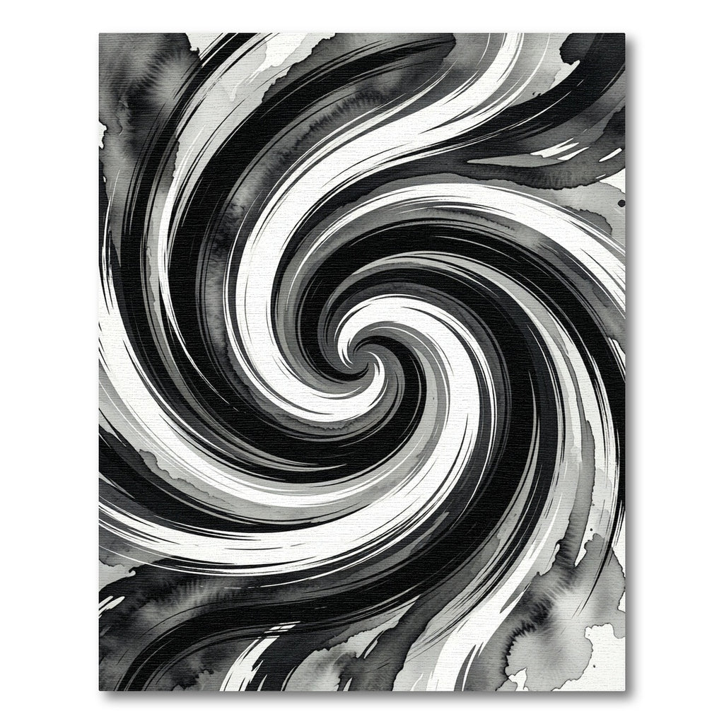 Monochromatic Ink Swirl Abstract Rug