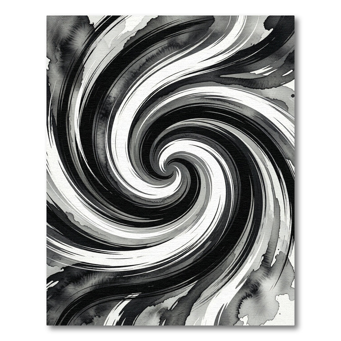 Monochromatic Ink Swirl Abstract Rug