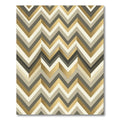 Gold and Bronze Chevron Geometric Art Rug