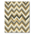 Gold and Bronze Chevron Geometric Art Rug