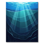 Deep Ocean Sunlight Waves Rug