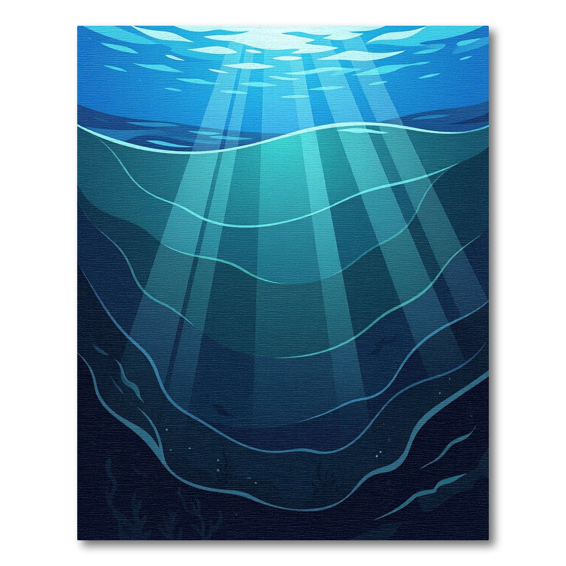 Deep Ocean Sunlight Waves Rug