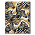 Golden Abstract Zebra Stripe Composition Rug