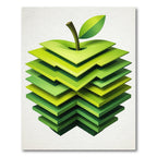 Layered Lime Apple Geometric Art Rug