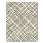Contemporary Beige Intersecting Curved Grid Rug