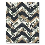 Modern Chevron Foliage Earthy Tones Rug