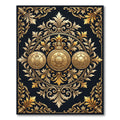 Regal Gold Baroque Crown Medallion Rug