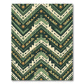 Green Earthy Geometric Chevron Rug