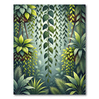 Lush Green Tropical Foliage Hanging Vines Rug