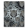 Gray Leopard Face Collage Rug