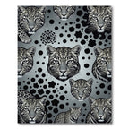 Gray Leopard Face Collage Rug