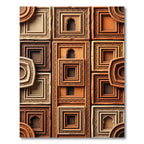 Terracotta Arched Shadow Geometric Tile Rug