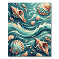 Coastal Seashell Swirl Teal Ocean Rug