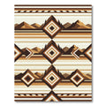 Geometric Mountain Landscape Earthy Tone Rug