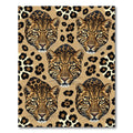 Golden Leopard Head Seamless Animal Hide Rug