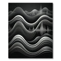 Monochrome Wavy Soundwave Lines Rug