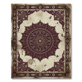 Antique Burgundy Ornate Floral Medallion Rug