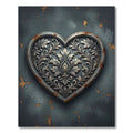 Ornate Grey Floral Heart Medallion Rug
