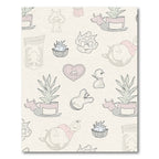 Whimsical Blush Tone Character Assortment Rug