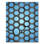 Azure Geometric Hexagon Honeycomb Rug