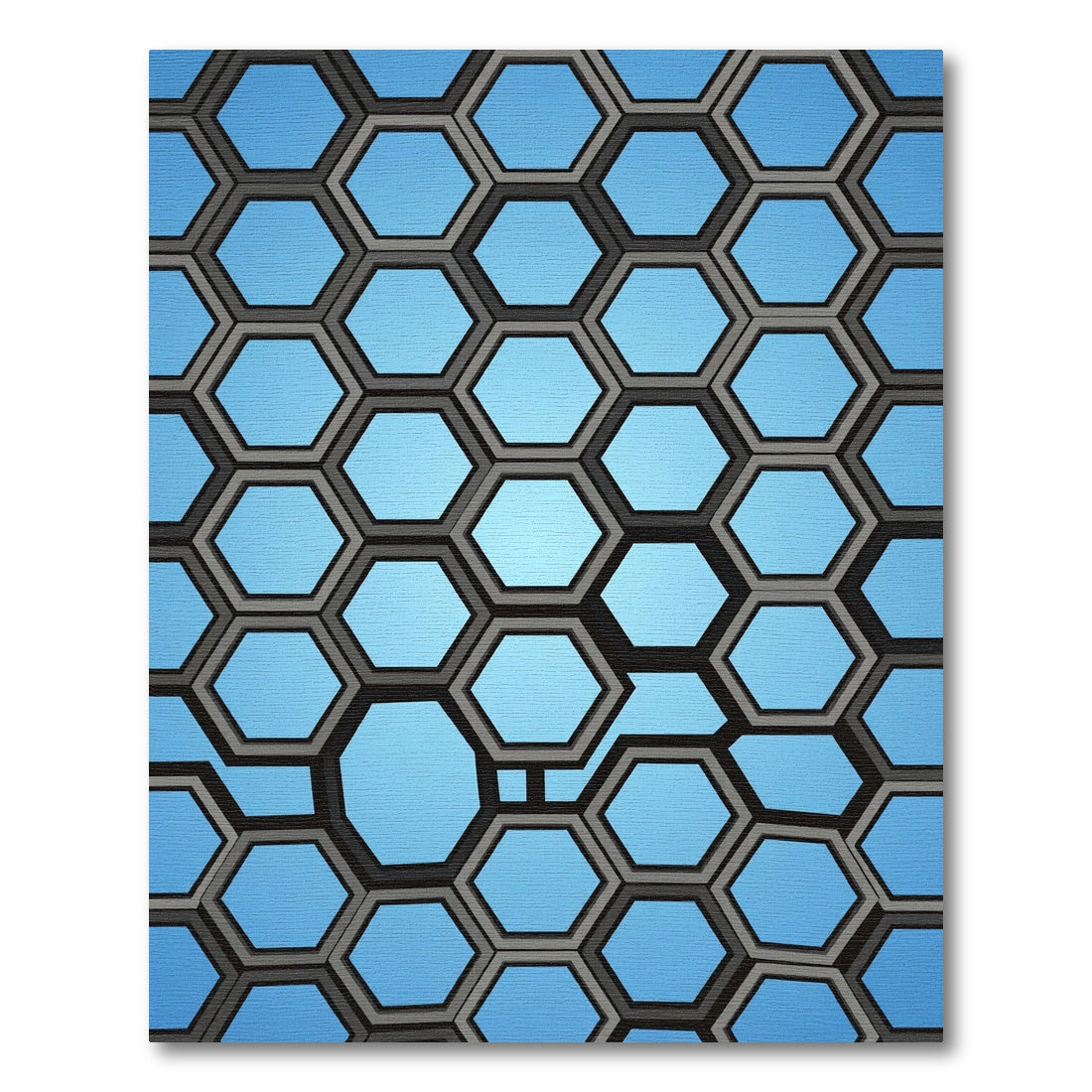 Azure Geometric Hexagon Honeycomb Rug
