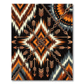 Earthy Geometric Aztec Chain Accent Rug